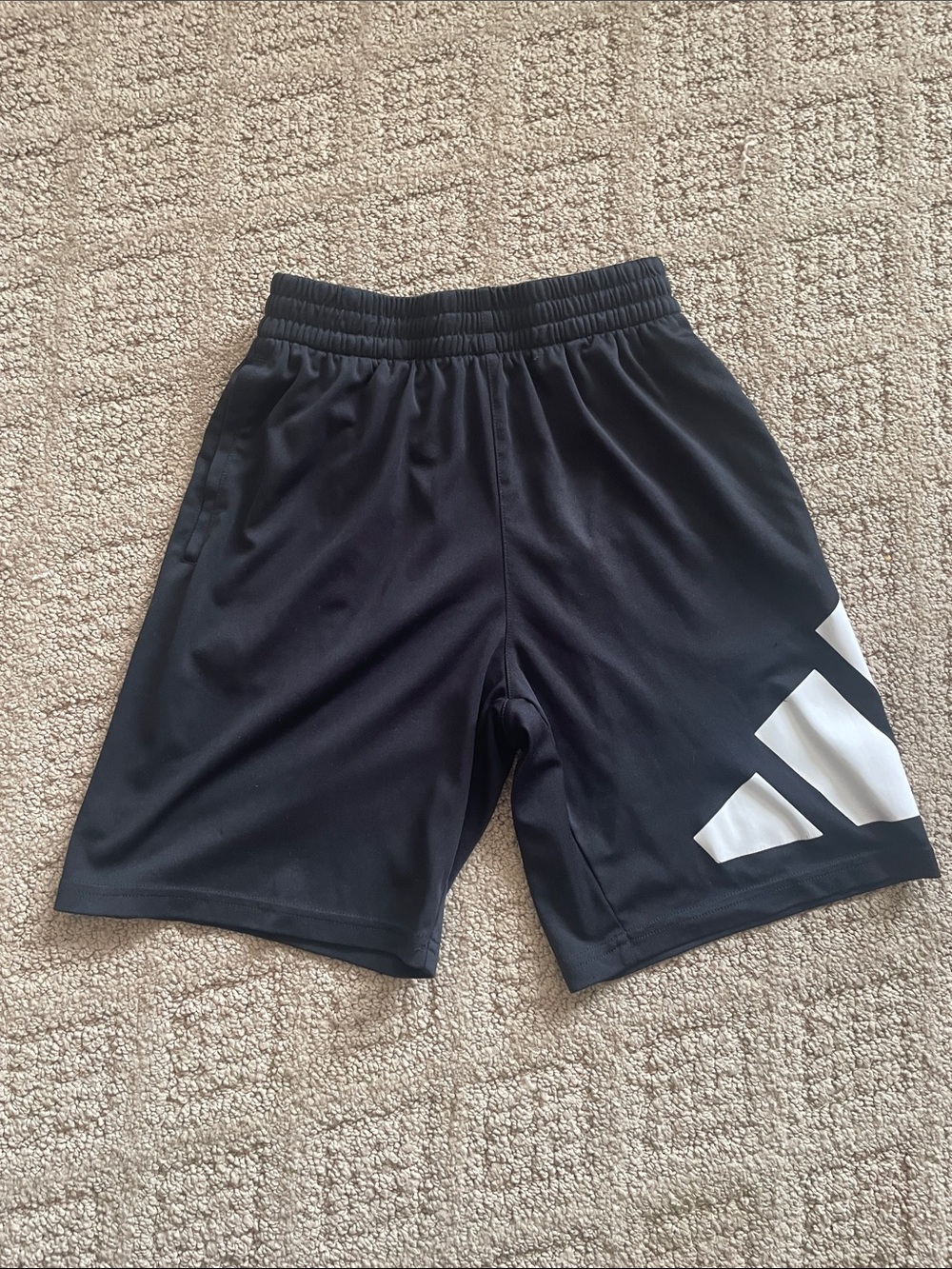 adidas Black Shorts with White Logo Accent